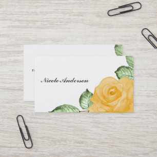 Gelbe Rose Chic Elegante Flora Rustikales Land Visitenkarte