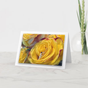Gelbe Rose der Verbindung (weißer Hintergrund) Karte