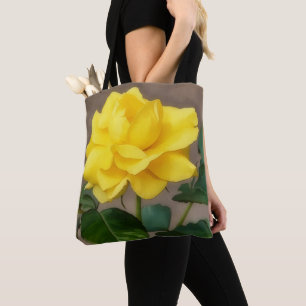 Gelbe Rose Florale Kunst Blumen Tragetasche