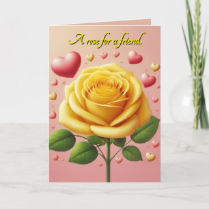 Gelbe Rose Freundschaftskarte Feiertagskarte