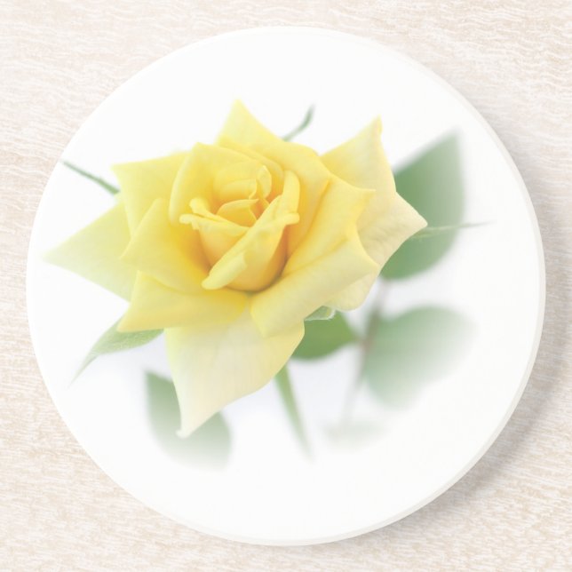 Gelbe Rose Getränkeuntersetzer (Vorne)