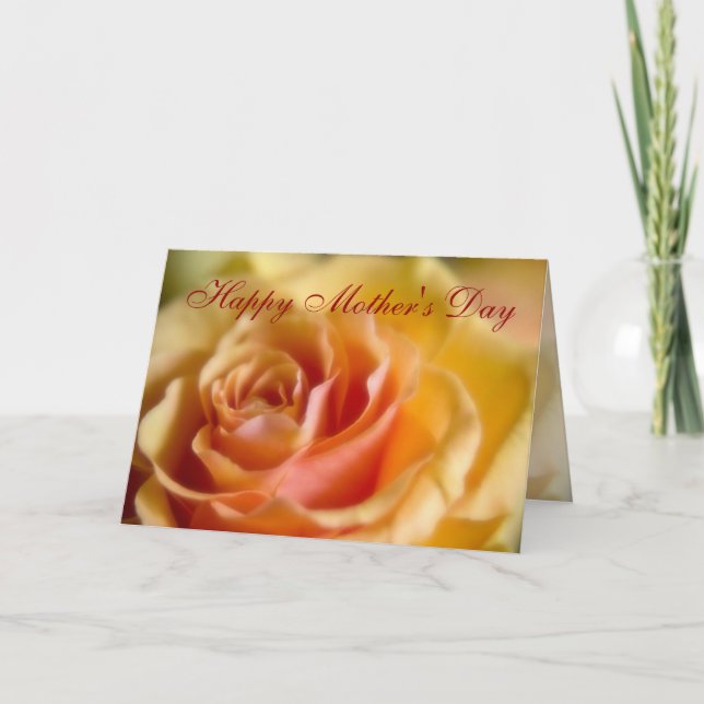 Gelbe Rose ・ Glückliche Muttertagskarte Karte (Vorderseite)
