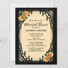 Gelbe Rose Gotische Probe Abendessen Gelb Einladung