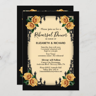 Gelbe Rose Gotische Probe Abendessen Gelb Einladung