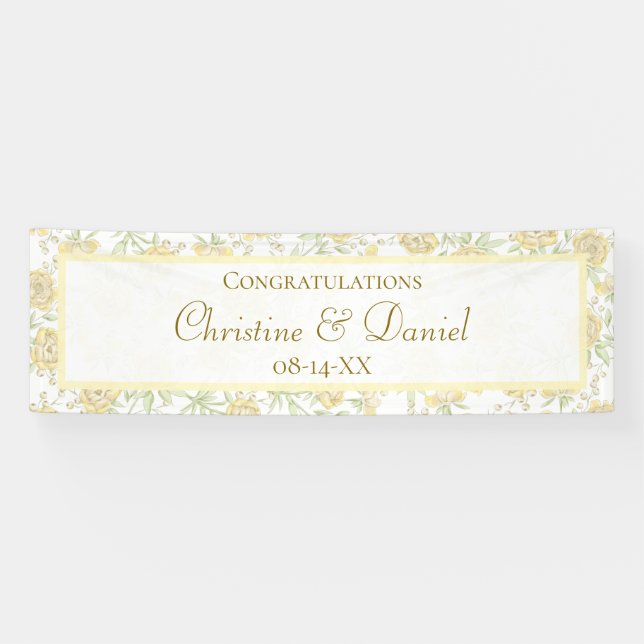 Gelbe Rose Hochzeit Banner (Horizontal)