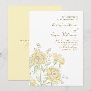 Gelbe Rose Hochzeit Einladung