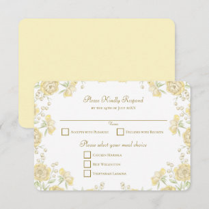 Gelbe Rose Hochzeit RSVP Antwort Einladung