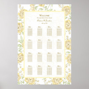 Gelbe Rose Hochzeit Sitzordnung Poster