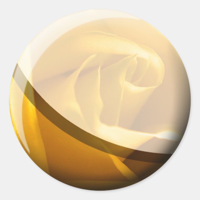 Gelbe Rose-Hochzeitsticker Runder Aufkleber (Vorderseite)