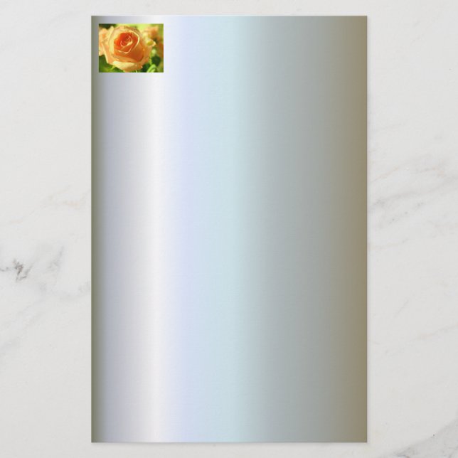 Gelbe Rose in Vollblut Briefpapier (Vorderseite)