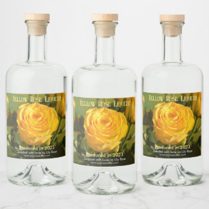 Gelbe Rose, individuell angepasst Alkoholflaschenetikett