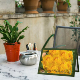 Gelbe Rose Kaleidoskop Grüne Mütter Tageskarte Feiertagskarte