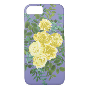 Gelbe Rose & Lila Periwinkle Hochzeit Case-Mate iPhone Hülle