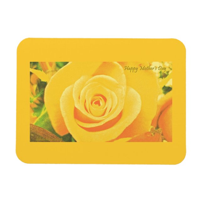 Gelbe Rose Muttertag Premium Flexi Magnet (Horizontal)