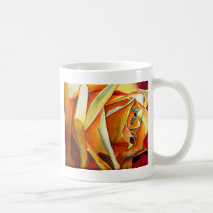 Gelbe Rose originale Aquarellkunst Blume Tasse