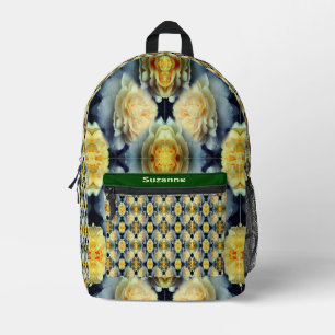 Gelbe Rose Raindrops Abstrakt Personalisiert Bedruckter Rucksack