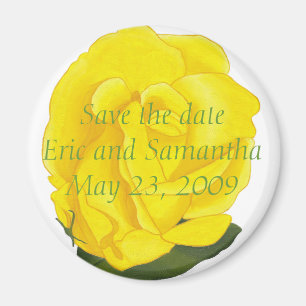 Gelbe Rose, Save the Date Hochzeitsmagnete Magnet