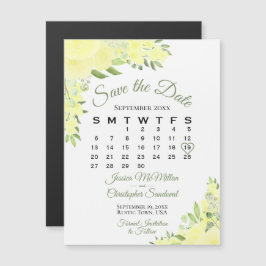 Gelbe Rose Save the Date Kalender Magnet