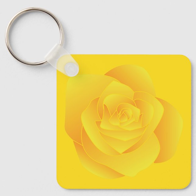 Gelbe Rose Schlüsselanhänger (Vorderseite)