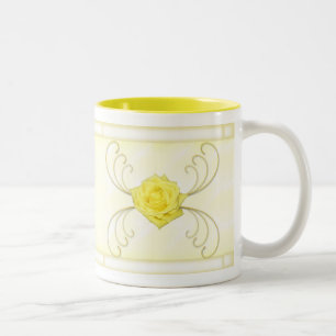 Gelbe Rose-Tasse Zweifarbige Tasse