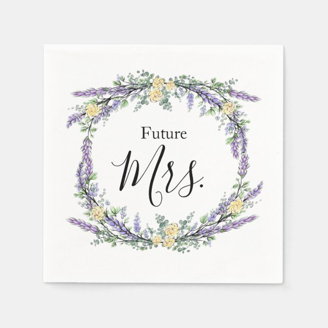 Gelbe Rose und Eukalyptus Serviette (Vorderseite)