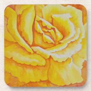 Gelbe Rose Untersetzer