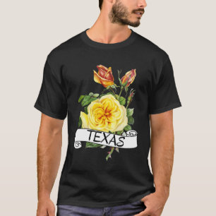 Gelbe Rose von Texas-Blume Staat Texas  Garten T-Shirt