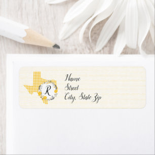 Gelbe Rose von Texas - Gingham Monogram