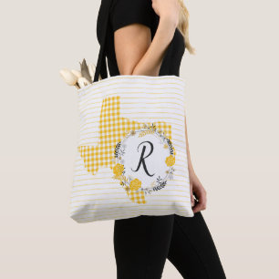Gelbe Rose von Texas - Gingham-Monogramm