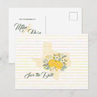 Gelbe Rose von Texas - Gingham Staat Save the Date