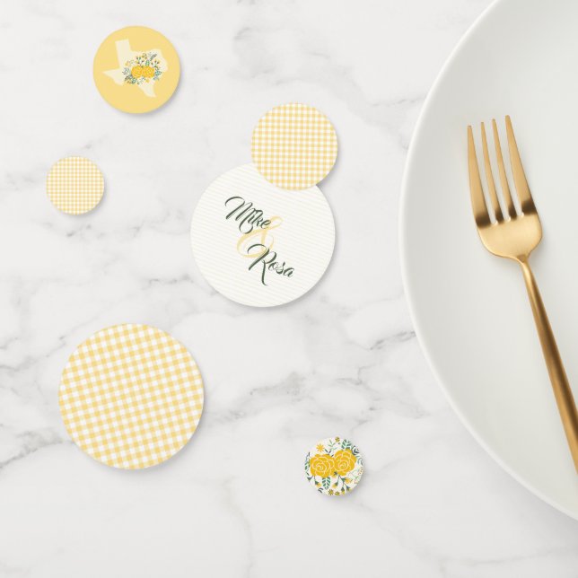 Gelbe Rose von Texas - Hochzeit von Gingham Staat Konfetti (Gruppe)