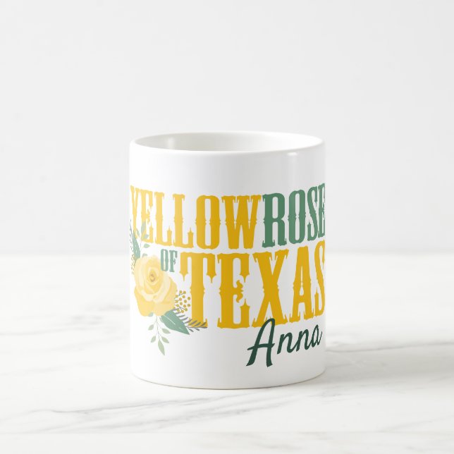 Gelbe Rose von Texas - Single Rose Kaffeetasse (Mittel)