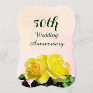 Gelbe Rosen 50. Hochzeitstag Einladung