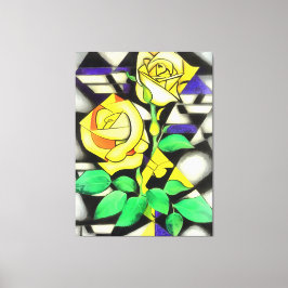Gelbe Rosen Abstrakte geometrische Kunst Leinwanddruck