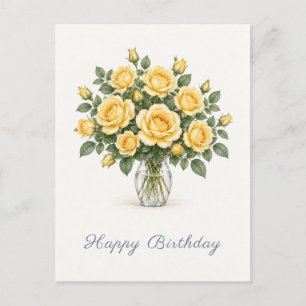 Gelbe Rosen Alles Gute zum Geburtstag Postkarte
