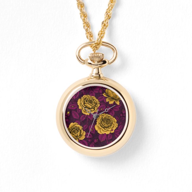 Gelbe Rosen Armbanduhr (Vorderseite)