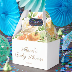 Gelbe Rosen-Blumen-Grünzeug Mädchen-Baby-Party Geschenkschachtel