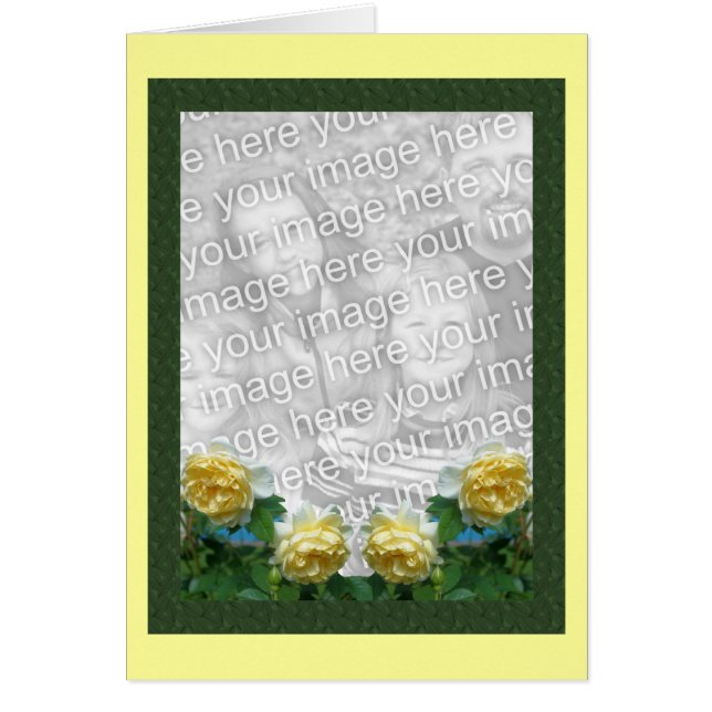 Gelbe Rosen Blumenkarte (Vorne)