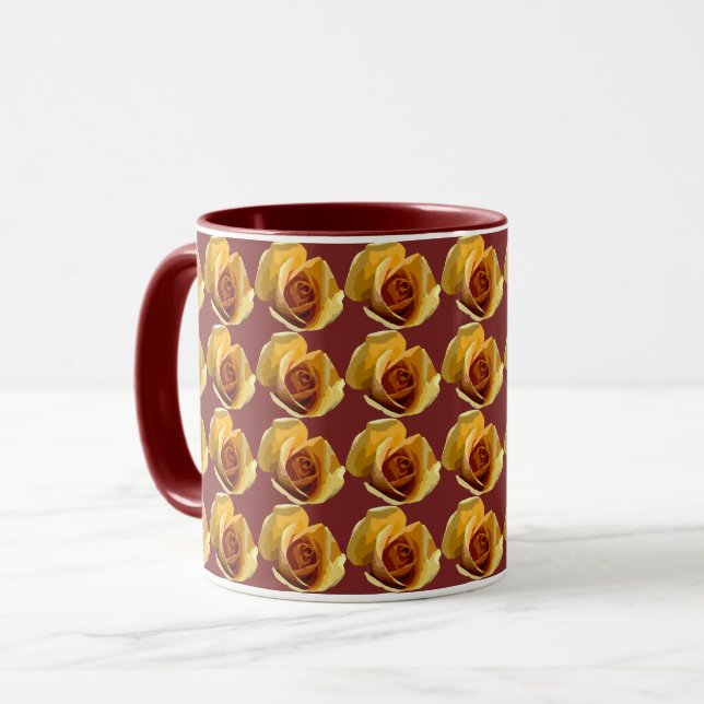 Gelbe Rosen Combo-Tasse Tasse (Vorderseite Links)