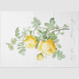 Gelbe Rosen Floral Ephemere Decoupage Seidenpapier