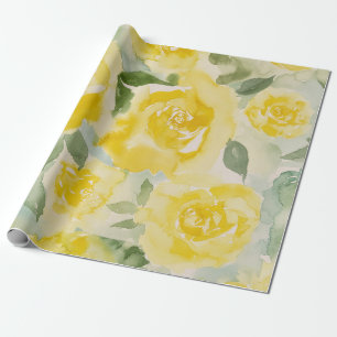 Gelbe Rosen Floral Geschenkpapier