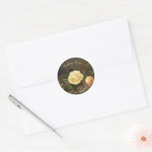 Gelbe Rosen, Floral Runder Aufkleber