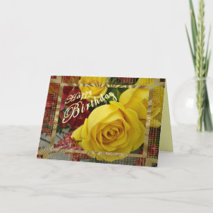 Gelbe Rosen Geburtstag individuell anpassen Karte