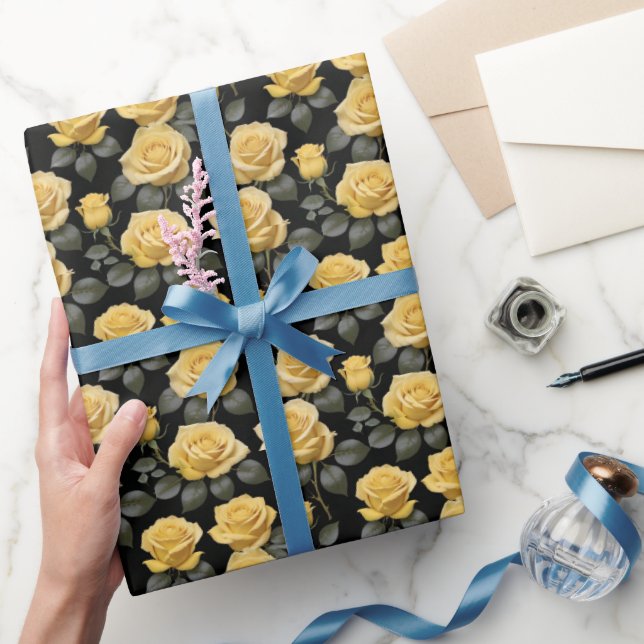 Gelbe Rosen  Geschenkpapier (Schenken)