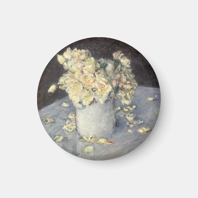 Gelbe Rosen in einer Vase von Caillebott Impressio Magnet (Vorne)