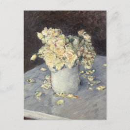 Gelbe Rosen in einer Vase von Caillebott Impressio Postkarte
