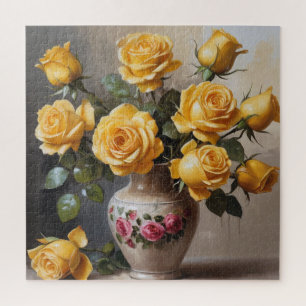 Gelbe Rosen in Vasen Puzzle