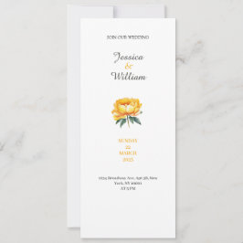 Gelbe Rosen-Klassische elegante Hochzeitseinladung Einladung