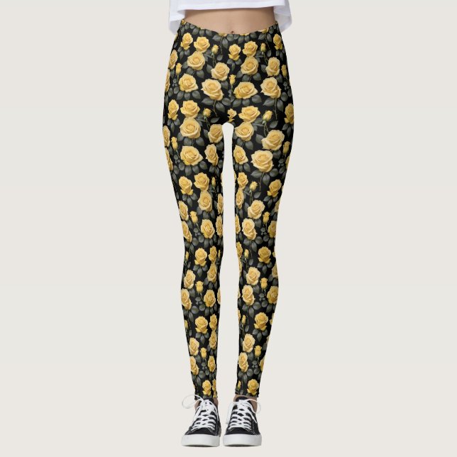 Gelbe Rosen  Leggings (Vorderseite)