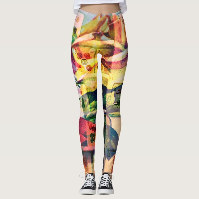 Gelbe Rosen-Leggings Milliamperestunde Jongg Leggings (Vorderseite)